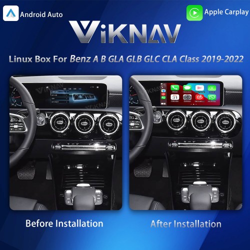 Viknav Linux System Interface Box For Benz A B GLA GLB GLC CLA Class 2019-2022 Wireless Apple CarPlay Android Auto Stereo Only Support Original Car Radio Screen(NTG6.0)