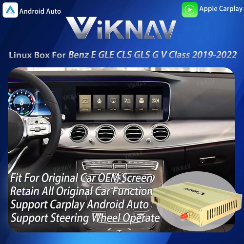 Viknav Linux System Interface Box For Benz E GLE CLS GLS G V Class 2019-2022 Wireless Apple CarPlay Android Auto Stereo Only Support Original Car Radio Screen(NTG6.0)
