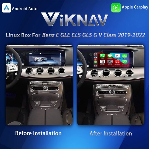 Viknav Linux System Interface Box For Benz E GLE CLS GLS G V Class 2019-2022 Wireless Apple CarPlay Android Auto Stereo Only Support Original Car Radio Screen(NTG6.0)