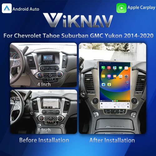 Viknav 14.4 inch Android 13 Car Radio For Chevrolet Tahoe Suburban GMC Yukon 2014-2020 Auto Radio Multimedia Player Carplay GPS Navigation Head Unit （128GB )