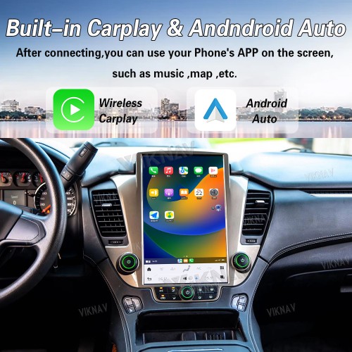 Viknav 14.4 inch Android 13 Car Radio For Chevrolet Tahoe Suburban GMC Yukon 2014-2020 Auto Radio Multimedia Player Carplay GPS Navigation Head Unit （128GB )
