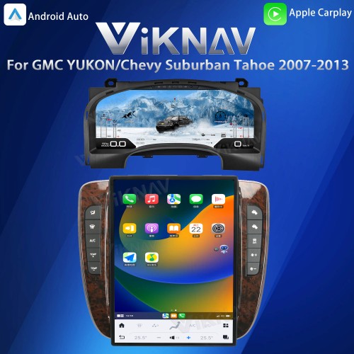 Viknav Upgrade Car Radio Digital Cluster For GMC YUKON/Chevy Suburban Tahoe 2007-2013 Wireless Carplay GPS Navigation Touch Screen Multimedia Player Stereo