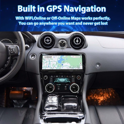 Viknav Car Radio And AC Panel For Jaguar XJ XJL XJR 2009-2018 LCD Multimedia Player GPS Navigation Air Condition Board(128GB+AC)