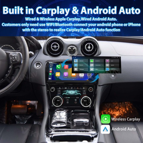 Viknav Car Radio And AC Panel For Jaguar XJ XJL XJR 2009-2018 LCD Multimedia Player GPS Navigation Air Condition Board(128GB+AC)