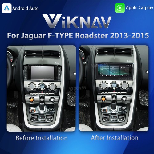 Viknav 10.25 Inch Android Head Unit Car Radio For Jaguar F-TYPE Roadster 2013-2015 Original Car Functions Display Touch LCD Screenn(128GB)