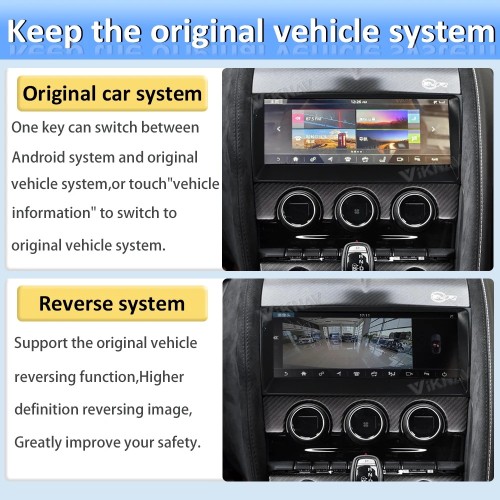 Viknav 10.25 Inch Android Head Unit Car Radio For Jaguar F-TYPE Roadster 2013-2015 Original Car Functions Display Touch LCD Screenn(128GB)