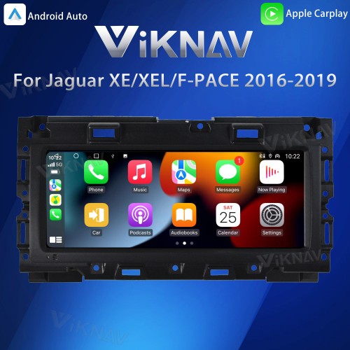 Viknav Android Car Radio 10.25 inch For Jaguar XE/XEL/F-PACE 2016-2019 Wirless CarPlayer GPS Navigation Head Unit (64GB)