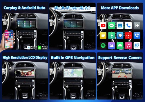 Viknav Android Car Radio 10.25 inch For Jaguar XE/XEL/F-PACE 2016-2019 Wirless CarPlayer GPS Navigation Head Unit (64GB)