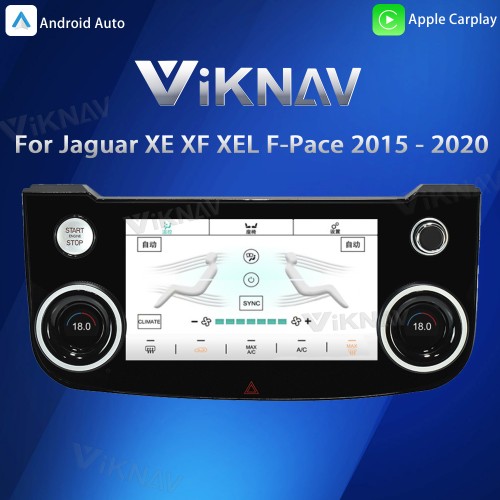 Viknav 10 inch AC Panel For Jaguar XE XF XEL F-Pace 2015 - 2020 Climate Board LCD Touch Screen Car Air Condition Control