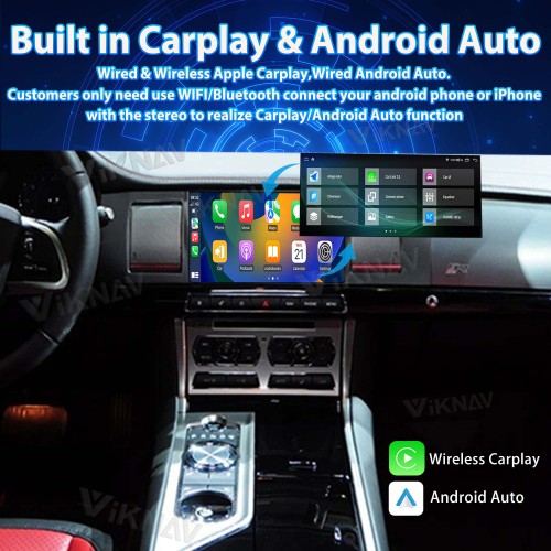 Viknav Car Radio 8 inch For Jaguar XF 2011-2015 Head Unit CarPlay Audio Stereo Touch Screen Car GPS Navigation Multimedia Player (128GB)