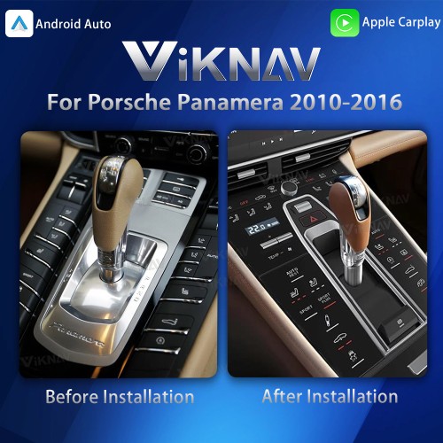 Viknav LCD Full Touch Car Saddle Dashboard Screen for Porsche Panamera 2010-2016 Car Central Control Air Conditioning Vents Car Center Console Saddle Interior Decorative Accessories