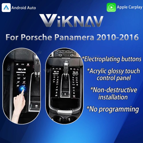 Viknav LCD Full Touch Car Saddle Dashboard Screen for Porsche Panamera 2010-2016 Car Central Control Air Conditioning Vents Car Center Console Saddle Interior Decorative Accessories