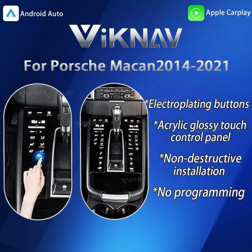 Viknav LCD Full Touch Car Saddle Dashboard Screen for Porsche Macan 2014-2021 Car Central Control Air Conditioning Vents Car Center Console Saddle Interior Decorative Accessories