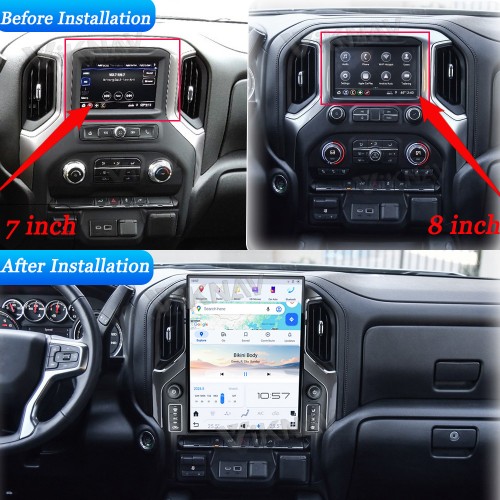 Viknav 15.6" Touch Screen Car Radio For Chevrolet Silverado GMC SIERRA 2019 2020 2021 2022 2023 Multimedia Player Android Auto GPS Navigation Wireless Carplay (128GB)