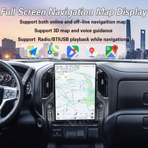 Viknav 15.6" Touch Screen Car Radio For Chevrolet Silverado GMC SIERRA 2019 2020 2021 2022 2023 Multimedia Player Android Auto GPS Navigation Wireless Carplay (128GB)