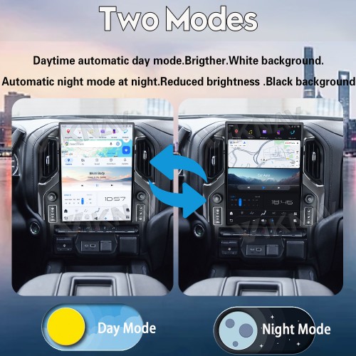 Viknav 15.6" Touch Screen Car Radio For Chevrolet Silverado GMC SIERRA 2019 2020 2021 2022 2023 Multimedia Player Android Auto GPS Navigation Wireless Carplay (128GB)