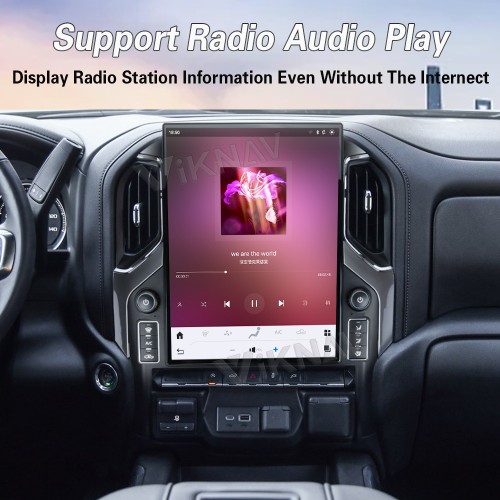 Viknav 15.6" Touch Screen Car Radio For Chevrolet Silverado GMC SIERRA 2019 2020 2021 2022 2023 Multimedia Player Android Auto GPS Navigation Wireless Carplay (128GB)