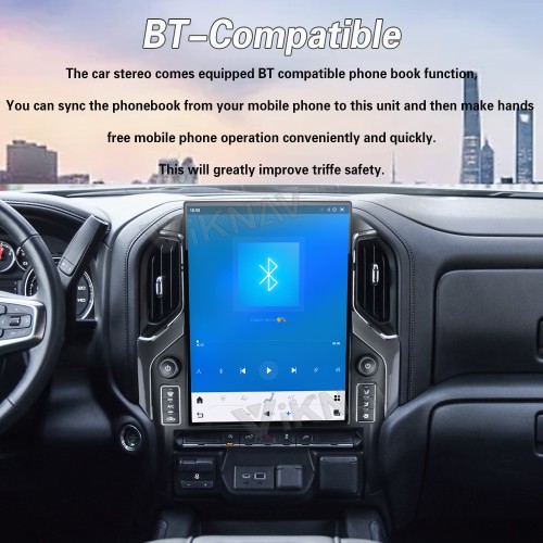 Viknav 15.6" Touch Screen Car Radio For Chevrolet Silverado GMC SIERRA 2019 2020 2021 2022 2023 Multimedia Player Android Auto GPS Navigation Wireless Carplay (128GB)