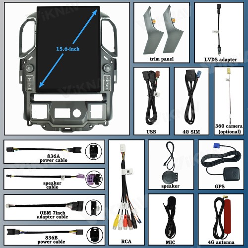 Viknav 15.6" Touch Screen Car Radio For Chevrolet Silverado GMC SIERRA 2019 2020 2021 2022 2023 Multimedia Player Android Auto GPS Navigation Wireless Carplay (128GB)