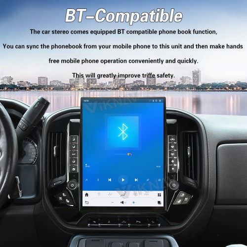 Viknav 15.6 Inch Larger Screen Car Radio For Chevrolet Silverado / GMC SIERRA 2014-2018  Android Head Unit Wirless Carplay GPS Navigation Player Autoradio (black 128GB)