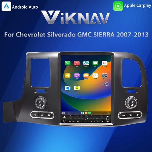 Viknav Car radio For Chevrolet Silverado GMC SIERRA 2007-2013 Vertical Screen 12.1 INCH Car Stereo DVD player GPS Navigation Head UNIT (128gb)