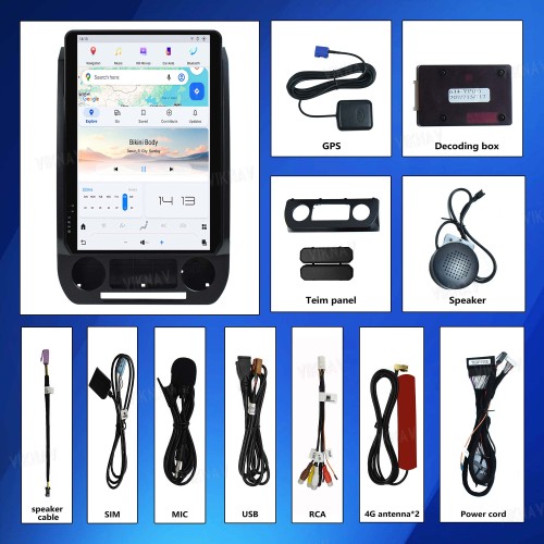 Viknav 14.4 Inch Car Radio Android 13 For Ford F150 2015-2020 Stereo Wireless Carplay Android Auto Touch Screen GPS Navigation Multimedia player 128GB