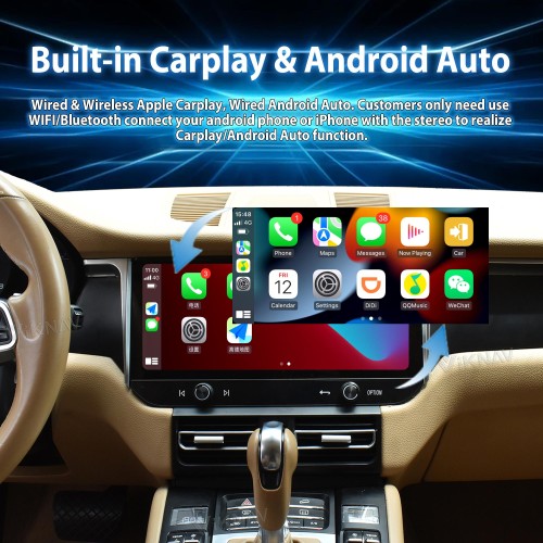 Android System 12.3 Inch Car Radio For Porsche Macan 2013-2017 Auto Stereo Wireless Carplay GPS Navigation Multimedia Player Touch Screen Had Unit(128GB)