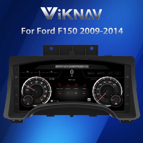Viknav 14.4 Inch Car Radio Android 13 and Digital Cluster Dashboard Panel Speedometer For Ford F150 2015-2020 Stereo Wireless Carplay Android Auto Touch Screen GPS Navigation Multimedia Player
