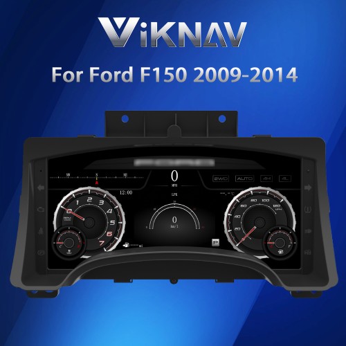Viknav 14.4 Inch Car Radio Android 13 and Digital Cluster Dashboard Panel Speedometer For Ford F150 2015-2020 Stereo Wireless Carplay Android Auto Touch Screen GPS Navigation Multimedia Player