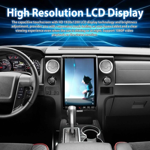 Viknav 14.4 Inch Car Radio Android 13 and Digital Cluster Dashboard Panel Speedometer For Ford F150 2013-2014 Stereo Wireless Carplay Android Auto Touch Screen GPS Navigation Multimedia Player