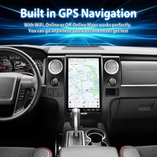 Viknav 14.4 Inch Car Radio Android 13 and Digital Cluster Dashboard Panel Speedometer For Ford F150 2013-2014 Stereo Wireless Carplay Android Auto Touch Screen GPS Navigation Multimedia Player