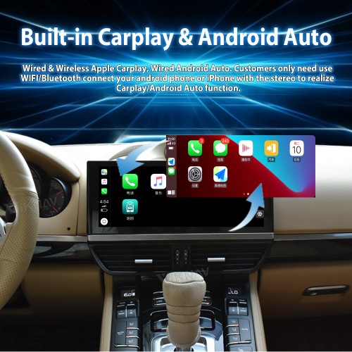 Android System 12.3 Inch Car Radio For Porsche Cayenne 2011-2017 Auto Stereo Wireless Carplay GPS Navigation Multimedia Player Touch Screen (128GB)