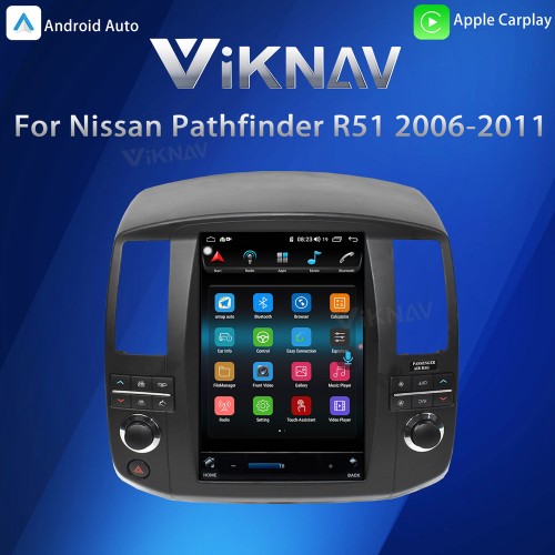 Viknav Screen Car Radio For Nissan pathfinder R51 2006-2011 Android Head Unit Wirless Carplay GPS Navigation Player Autoradio ( 128GB)