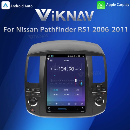 Viknav Screen Car Radio For Nissan pathfinder R51 2006-2011 Android Head Unit Wirless Carplay GPS Navigation Player Autoradio ( 128GB)