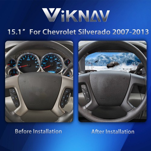 Viknav 15.1 Inch LCD Screen Car Digital Cluster For Chevrolet Silverado GMC Sierra 2007-2013 Linux System Car Digital Speedometer Dashboard Panel Instrument Panel Virtual Cockpit