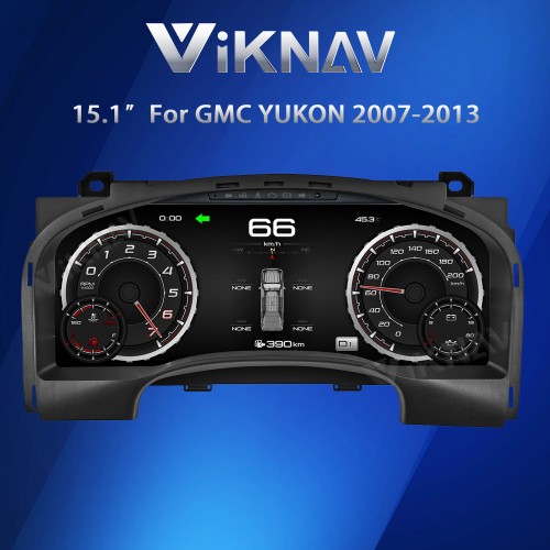 Viknav 15.1 Inch LCD Screen Car Digital Cluster For GMC Yukon Chevrolet Silverado Tahoe Suburban 2007-2013 Linux System Car Digital Speedometer Dashboard Panel Instrument Panel Virtual Cockpit