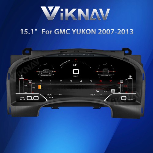 Viknav 15.1 Inch LCD Screen Car Digital Cluster For GMC Yukon Chevrolet Silverado Tahoe Suburban 2007-2013 Linux System Car Digital Speedometer Dashboard Panel Instrument Panel Virtual Cockpit