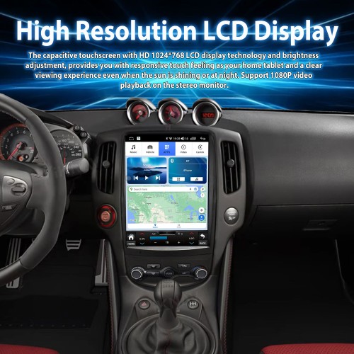 Viknav 12.1" Touch Screen Car Radio For Nissan 370Z ( 2008-2018 ) Multimedia Player Android Auto GPS Navigation Wireless Carplay