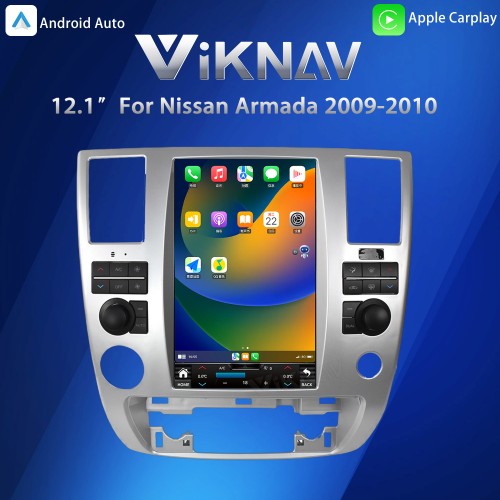 Viknav 12.1" Touch Screen Car Radio For Nissan Armada ( 2009 2010 ) Multimedia Player Android Auto GPS Navigation Wireless Carplay