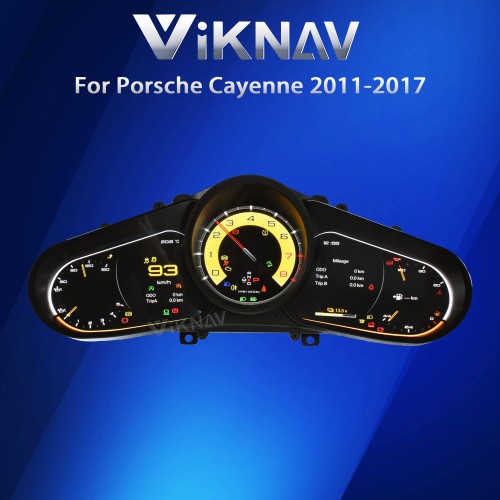 Viknav Linux 12.3 Inch Digital Cluster Dashboard Speedometer Panel For Porsche Cayenne 2011-2017 Virtual Digital Instrument Cluster Cockpit