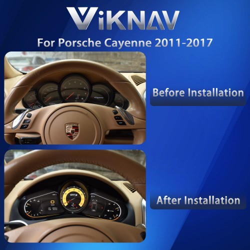 Viknav Linux 12.3 Inch Digital Cluster Dashboard Speedometer Panel For Porsche Cayenne 2011-2017 Virtual Digital Instrument Cluster Cockpit