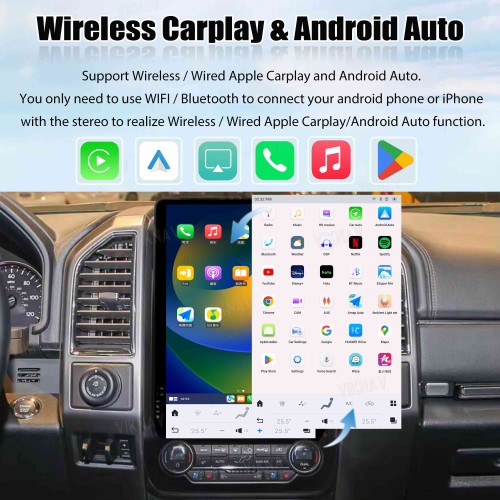VIKNAV 14.4 inch Android Radio For Ford Expedition 2018 2019 2020 2021 2022 Car Radio Wireless Carplay Android Auto Stereo GPS Navigation Multimedia Player