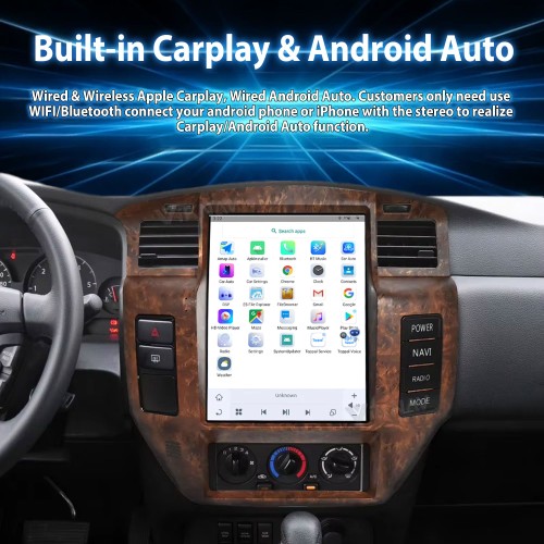 Viknav 12.1" Touch Screen Car Radio For Nissan Patrol Y61 ( 2004 - 2019 ) Multimedia Player Android Auto GPS Navigation Wireless Carplay