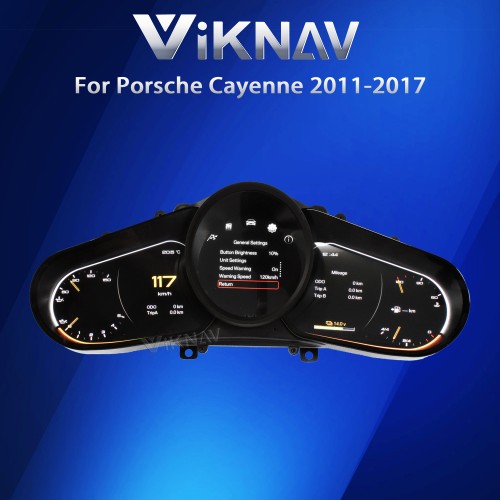 Viknav Linux 12.3 Inch Digital Cluster Dashboard Speedometer Panel For Porsche Cayenne 2011-2017 Virtual Digital Instrument Cluster Cockpit