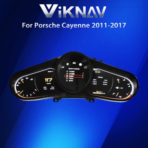 Viknav Linux 12.3 Inch Digital Cluster Dashboard Speedometer Panel For Porsche Cayenne 2011-2017 Virtual Digital Instrument Cluster Cockpit