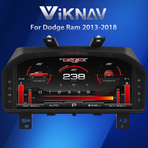 Viknav Car Digital Cluster For Dodge Ram 1500 2500 3500 2013-2018 Linux System Car Digital Speedometer Dashboard Panel Instrument Panel Virtual Cockpit