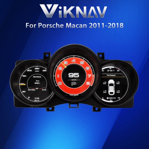 Viknav Linux System 12.3 Inch Digital Cluster Dashboard Speedometer Panel For Porsche Macan 2011-2018 Virtual Digital Instrument Cluster Cockpit