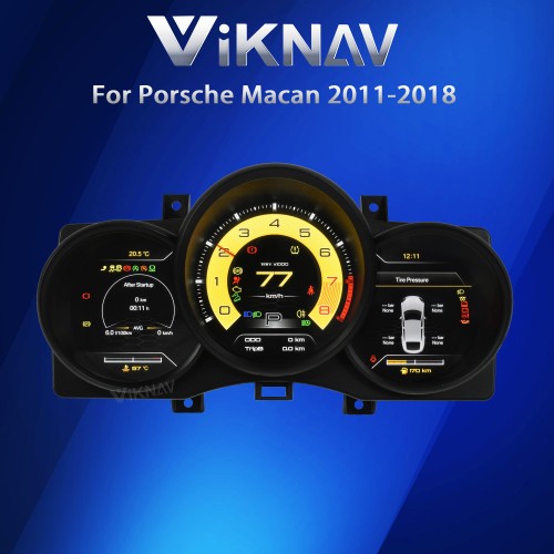 Viknav Linux System 12.3 Inch Digital Cluster Dashboard Speedometer Panel For Porsche Macan 2011-2018 Virtual Digital Instrument Cluster Cockpit