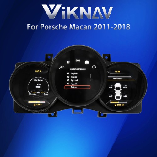 Viknav Linux System 12.3 Inch Digital Cluster Dashboard Speedometer Panel For Porsche Macan 2011-2018 Virtual Digital Instrument Cluster Cockpit