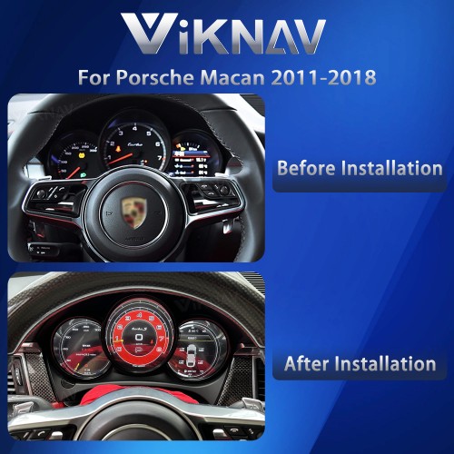 Viknav Linux System 12.3 Inch Digital Cluster Dashboard Speedometer Panel For Porsche Macan 2011-2018 Virtual Digital Instrument Cluster Cockpit